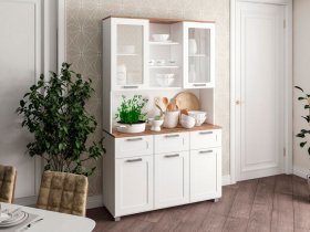 Буфет Катерини (дуб бельмунд/белое дерево) в Золотинке - zolotinka.mebel-nsk.ru | фото