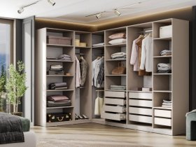 Гардеробная Эккервуд (меланж) в Золотинке - zolotinka.mebel-nsk.ru | фото