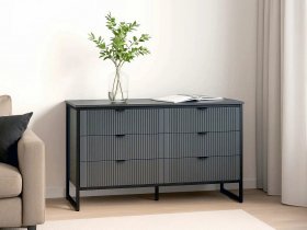Комод 6 ящиков Нора (металл бруклин/графит) в Золотинке - zolotinka.mebel-nsk.ru | фото
