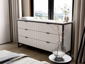 Комод 6 ящиков Нора (персидский жемчуг) в Золотинке - zolotinka.mebel-nsk.ru | фото