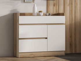 Комод с дверкой Брауни (дуб делано/белый) в Золотинке - zolotinka.mebel-nsk.ru | фото