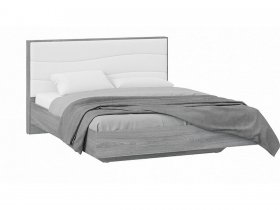 Кровать двуспальная 1,6 м «Миранда» Тип 1 (Дуб Гамильтон/Белый глянец) в Золотинке - zolotinka.mebel-nsk.ru | фото