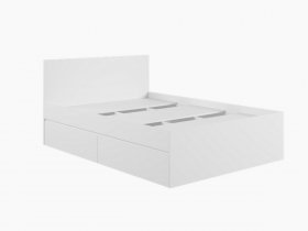 Кровать двуспальная с ящиками 1,4м Мадера-М1400 (белый) в Золотинке - zolotinka.mebel-nsk.ru | фото