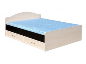 Кровать  двуспальная с ящиками 1,6м-1 (круглая спинка) в Золотинке - zolotinka.mebel-nsk.ru | фото