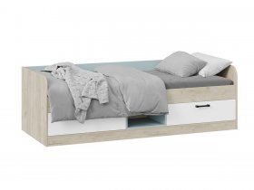 Кровать комбинированная «Оливер» Тип 1 401.003.000 (дуб крафт серый/белый/серо-голубой) в Золотинке - zolotinka.mebel-nsk.ru | фото