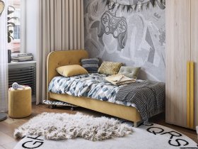 Кровать односпальная Лео 0,9 м в Золотинке - zolotinka.mebel-nsk.ru | фото