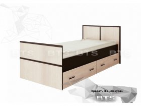 Кровать односпальная с ящиками 0,9м Сакура (BTS) в Золотинке - zolotinka.mebel-nsk.ru | фото