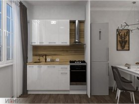 Кухонный гарнитур МДФ Выгодно и точка 1,5 м (белый глянец) в Золотинке - zolotinka.mebel-nsk.ru | фото