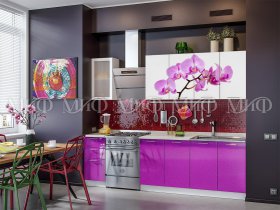 Кухонный гарнитур Орхидея (фиолетовый) в Золотинке - zolotinka.mebel-nsk.ru | фото