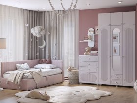 Модульная детская Милана (белое дерево/сакура) в Золотинке - zolotinka.mebel-nsk.ru | фото