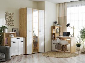 Модульная детская Санса (дуб сонома/белый) в Золотинке - zolotinka.mebel-nsk.ru | фото
