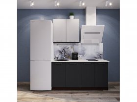 Модульная кухня Классика (белый глянец/черный) в Золотинке - zolotinka.mebel-nsk.ru | фото