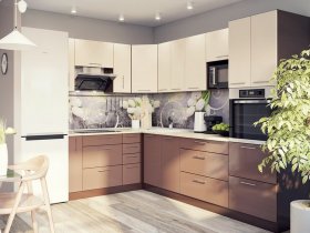 Модульная кухня Классика (ваниль/шоколад) в Золотинке - zolotinka.mebel-nsk.ru | фото