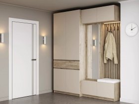 Модульная прихожая Бостон (дуб крафт серый/кашемир) в Золотинке - zolotinka.mebel-nsk.ru | фото
