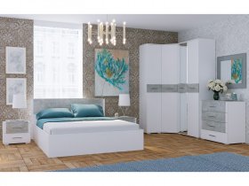 Модульная спальня Бьянка (белый/бетон) в Золотинке - zolotinka.mebel-nsk.ru | фото