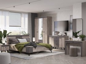 Модульная спальня Кассандра (дуб смоки/MF14) в Золотинке - zolotinka.mebel-nsk.ru | фото