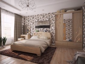Модульная спальня Виктория-1 (дуб сонома) в Золотинке - zolotinka.mebel-nsk.ru | фото