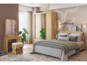 Модульная спальня Виктория-1 (дуб крафт золотой) в Золотинке - zolotinka.mebel-nsk.ru | фото