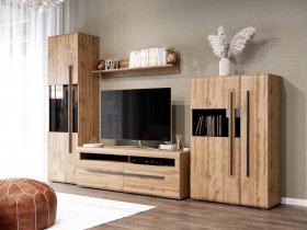 Модульная стенка Ницца (дуб вотан) в Золотинке - zolotinka.mebel-nsk.ru | фото