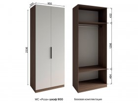 Шкаф 900 Роза (орех франклин карамельный/бежевый скин) в Золотинке - zolotinka.mebel-nsk.ru | фото