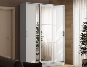 Шкаф-купе 1,6м «Стиль-2» (белый) в Золотинке - zolotinka.mebel-nsk.ru | фото