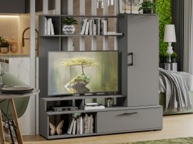 Стенка «Сиена» (графит серый) в Золотинке - zolotinka.mebel-nsk.ru | фото