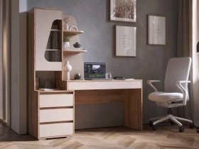 Стол компьютерный Пифагор (дуб вотан/кашемир) в Золотинке - zolotinka.mebel-nsk.ru | фото