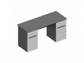 Стол письменный 2-х тумбовый «Вита» (темно-серый/силк маус серый) в Золотинке - zolotinka.mebel-nsk.ru | фото