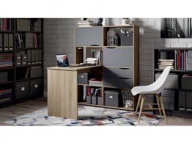 Стол письменный тип 7 (дуб сонома/графит серый) в Золотинке - zolotinka.mebel-nsk.ru | фото