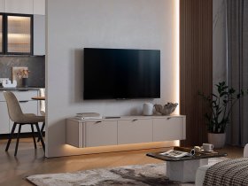 Тумба 2 Рич (кашемир/фрапучино матовый/черный) в Золотинке - zolotinka.mebel-nsk.ru | фото
