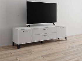 Тумба под ТВ Парус-13 (белый/серый камень) в Золотинке - zolotinka.mebel-nsk.ru | фото