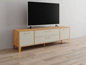 Тумба под ТВ Парус-13 (дуб крафт золотой/кашемир) в Золотинке - zolotinka.mebel-nsk.ru | фото