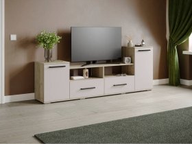 Тумба под ТВ Парус-2 (дуб крафт серый/кашемир) в Золотинке - zolotinka.mebel-nsk.ru | фото